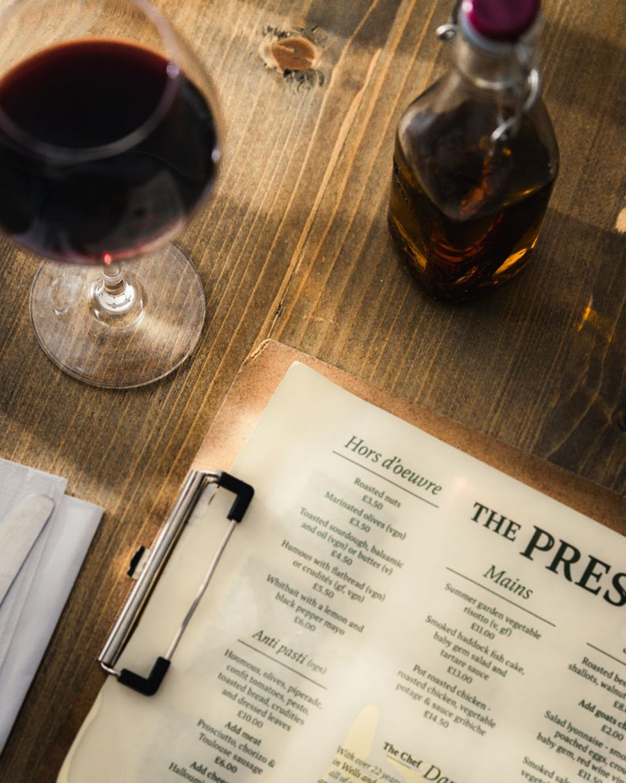 The kitchen and restaurant at The Pressoir in Wells, Somerset